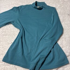 L.L. Bean Teal Mock Neck Top